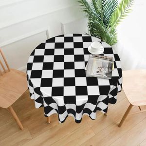 Nappe ronde en forme de damier, en Polyester noir et blanc, pour cuisine moderne, salle à manger, couverture personnalisée pour bricolage