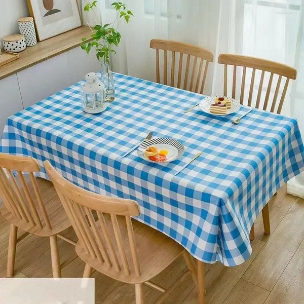 Nappe à motif à carreaux en coton et lin, couverture anti-poussière, décoration de fête et de mariage