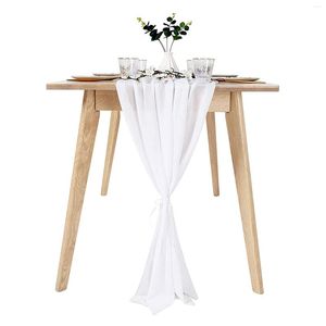 Nappe en mousseline de soie Chemin de table en tulle transparent Décoration de douche de bébé pour mariage rustique 120 x 27,5 po