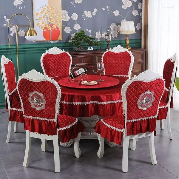 Tableau de table chinoise rond à domicile de chaise de salle à manger décorative ensemble