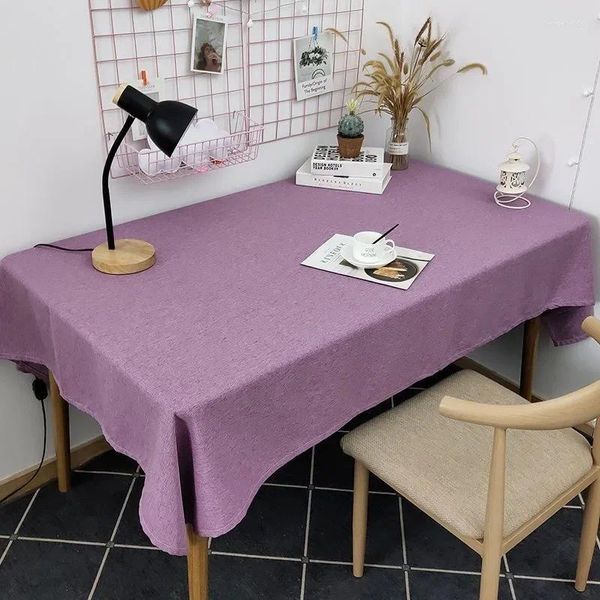 Nappe de Table chinoise en coton et lin, couleur unie, pour salle à manger, QKng2528