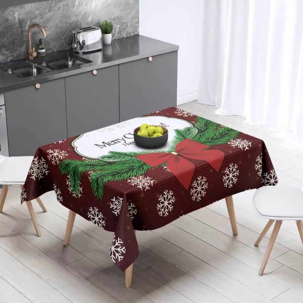 Table de table de Noël décor de Noël imperméable nappes rectangulaires