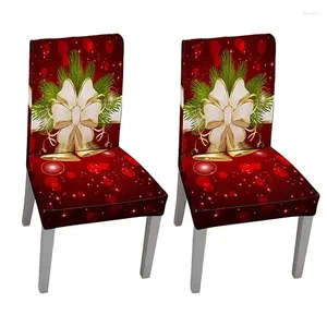 Tafelkast kerst eetkamer stoel bedekt bel in de klok stijl stretch bescherming vlekbestendige morsen-proof wasbaar
