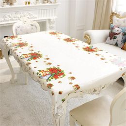 Tafelkleed kerst wegwerp table met een feestelijke rechthoek langwerpig Xmas servies eetkeukenkeukenhoes 180 110 cm