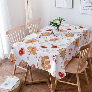 Tableau de table de Noël Gingerbread Man White Kitchen Supplies Salon Coffee Home Dining Dining Imperproof