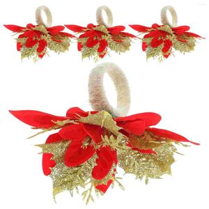 Tafelkast kerst servet ringen houder bruiloft plastic kerstdecoratie servette gespelde decoratieve creatieve gespen houders