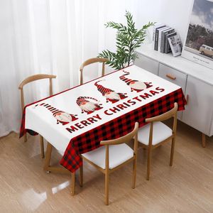 Tafelkleed Kerstmis Rood Groen Plaid Tafelkleed Santa Claus Runner voor Dining Home Decor Jaar Xmas Tables Cover