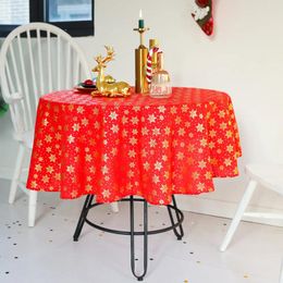 Tableau de table de Noël Flake de neige ronde Red Nordic imprimé pour la maison de mariage à la maison Décoration de cuisine salle à manger
