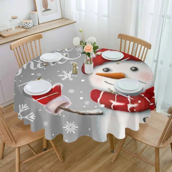 Tableau de table de Noël Christmas Snowflake Round Couche de mariage imperméable Cover Holiday Dining