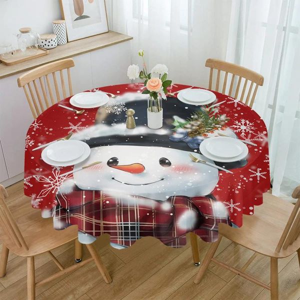 Tableau de table de Noël Christmas Snowflake Ablocage imperméable Décoration Décoration Mariage Home Kitchen Dining Salle Round