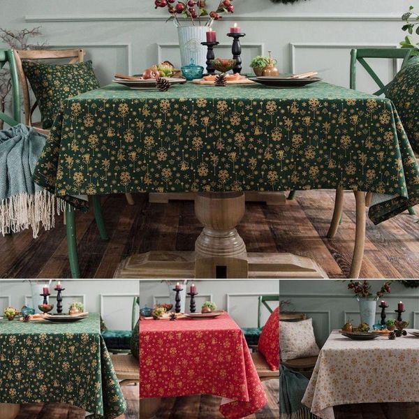 Mesa de mesa navidad mantel rectangular decoración de la fiesta alegre decoraciones de Navidad Suministros 2023 para cenar 140x180cm rojo verde