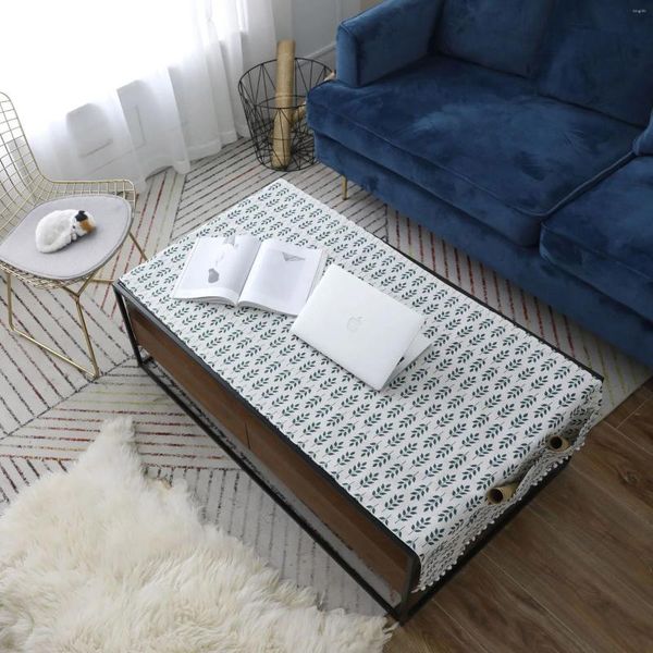 Paño de mesa Cilected Nordic Cotton Lino Tela Cubierta de té Mantel para sala de estar Comedor TV Gabinete