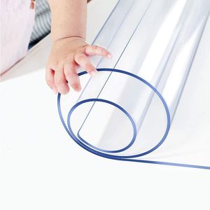 Nappe de table tissu 1.0mm épaisseur PVC Transparent couverture étanche tapis cuisine motif huile verre tissu doux 230510