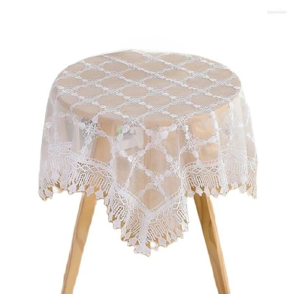 Ropa de tela de mesa para decoración del hogar 2000 bordado vintage encaje mantel de boda redonda blanca