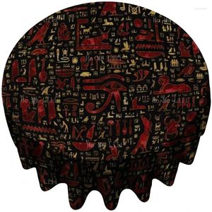 Tafelkleed kleurrijk oude Egyptische hiërogliefen patroon culturele kunst ronde tafelkleed versierd de keuken
