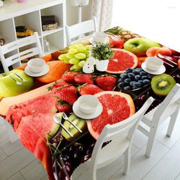 Tafelkleed kleurrijke king ronde vierkant fruit tapete tafelkleed deksel 3d thee watermeloen aardbei bruiloft decoratie