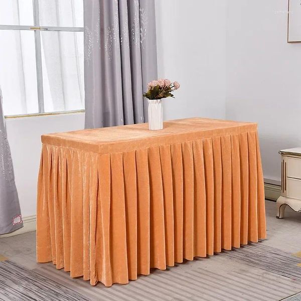 Couche de table conférence Rectangular Office Exhibition Nappecloth Gold Velvet Cover Simple El Long Mobile Jirt noir