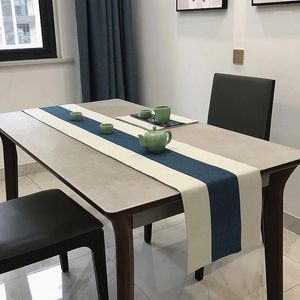 Table de table coton et drapeau en lin épaississant le thé zen double face contractée contemporaine