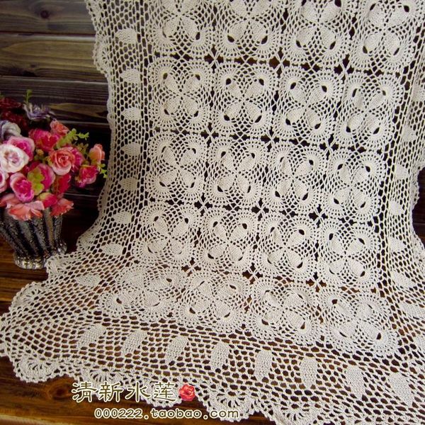 Nappe de Table en coton et dentelle à fleurs, pour décoration de la maison, serviette de canapé au Crochet, couverture de Piano à la mode