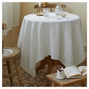 Tafelkleed katoen Frans borduurwerk wit tafelkleed thee -decoratie rechthoekige deksel voor keuken bruiloft eetkamer