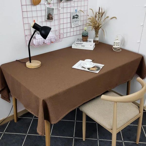 Nappe de Table en coton et lin, tapis d'extrémité, couleur unie, imperméable, ZJ3668
