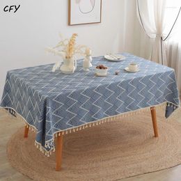 Table de table en coton lin japonais rayures minimalistes rayures de cuisine rectangulaire carte de serviette de serviette décor de mariage