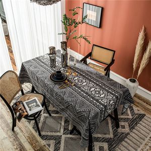 Paño de mesa de lino de algodón rectangular estilo americano comedor paño banquete cumpleaños decorar tela sofá cubierta 220906