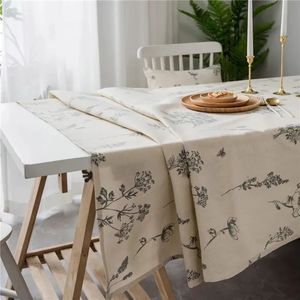 Nappe rectangulaire en coton et lin pour nappe de table, couverture florale en forme d'abeille, Obrus Tafelkleed, manteau mesa 231020