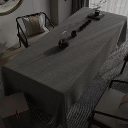 Nappe de table en coton et lin, imperméable, thé classique chinois, couleur unie, rectangulaire, pour salle à manger, Y8J207