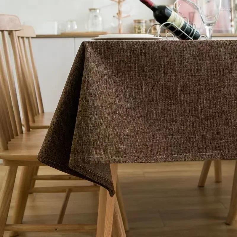 Table Cloth Cotton Linen Tablecloth Fabric Waterproof Tea Chinese Classical Solid Color Dining Rectangular R8S2627