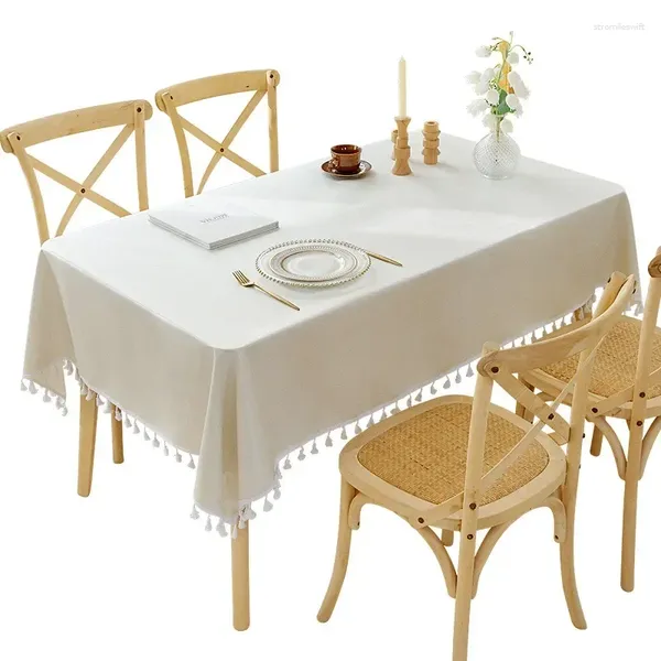 Table en coton nappe en lin en coton étanche à l'huile de lavage gratuite style simple J4906