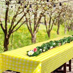 Nappe de table style campagnard nappe à carreaux nappe en plastique jetable couverture de table rectangulaire mariage fête d'anniversaire tapis de pique-nique en plein air R230726