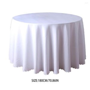 Couverture de nappe en Polyester ronde blanche, protection de bureau, nappe d'intérieur, jardin, noël, Banquet, fête, ornements El