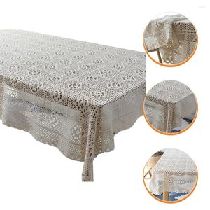 Nappe Couverture Nappe Coton Crochet Dentelle Vintage Napperons Coureur Topper Carré Beige Tricoté Napperon Canapé Nappes