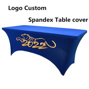 Nappe de table en spandex personnalisée, couverture de table extensible de 4 pieds, 6 pieds, 8 pieds, pour banquet, mariage, exposition, comptoir, décoration, nappe 230928