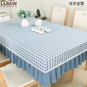 Nappe de Table en coton et lin, couverture personnalisée, tissu rectangulaire à carreaux, café
