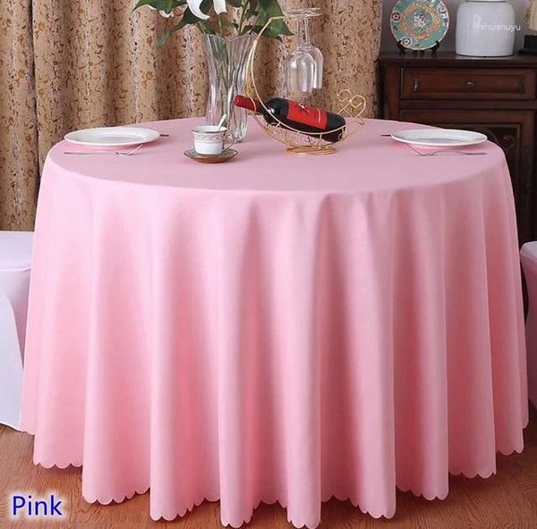 Nappe de décoration ronde en Polyester et lin, couleur unie, pour Banquet El, fête d'anniversaire, vente en gros, mode Durable