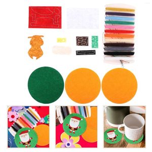 Tableau de table délicate tasse pad toys mat motif de Noël Coasters à la maison en tissu non tissé artisanat bricolage décoratif