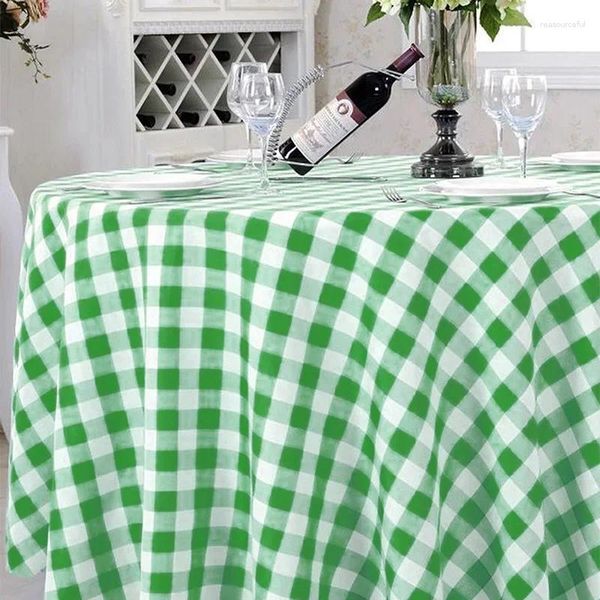 Diamètre de tissu de table 213 cm de nappe rond en plastique jetable PEVA Décoration plaid pour la fête d'anniversaire de pique-nique