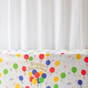 Nappe jetable en plastique Peva épaissie résistant à l'huile dessin animé ballon nappe fête d'anniversaire maternelle 5 pièces