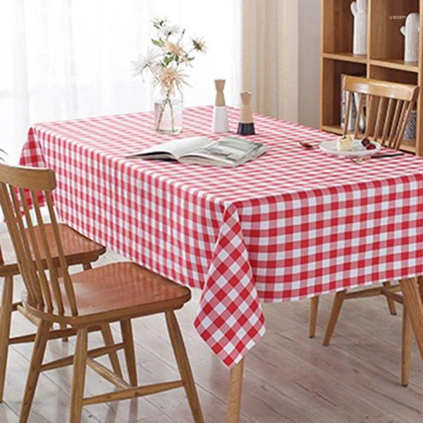 Tableau de nappe épaississable épaississant à carreaux rouges étanche à l'épreuve d'huile étanche à l'huile Maridings Home Decoration Outdoor pique-nique