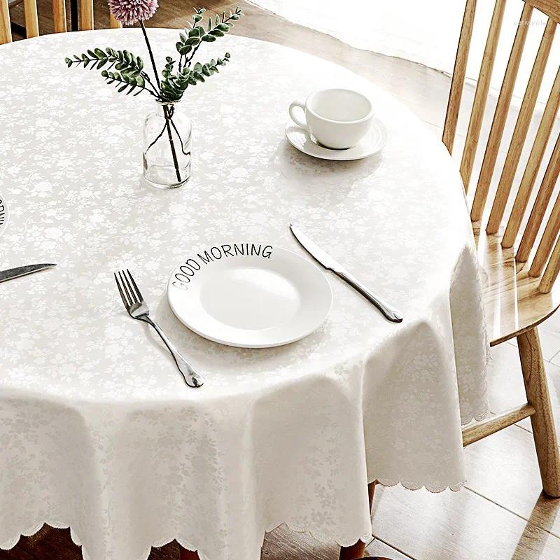 테이블 천 El Tablecloths는 방수 오일 저항성 세척이없고 차 테이블 식사를위한 Scald 원형입니다.