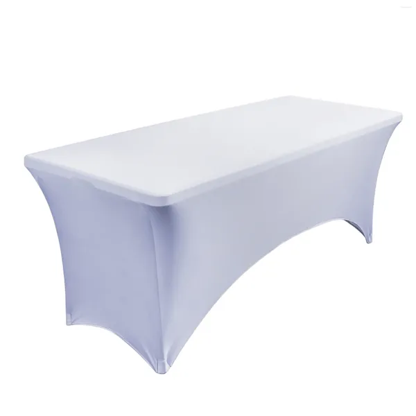 Nappe de Table élastique, couverture de Cocktail rectangulaire pour événements de mariage en plein air, blanche