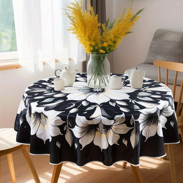 Tableau de table élégant sombre grand motif de fleurs de fleur maison salon
