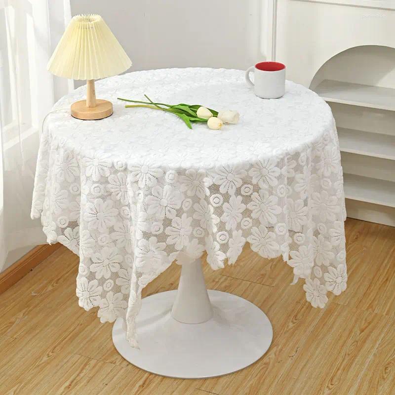 Table Cloth Embroidery Flower Lace Tablecloth Hollow Out Cover For Party Banquet Square Coffee Wedding Home Decoration