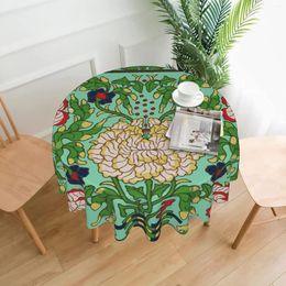 Nappe de table ronde à motifs ethniques, vert, rouge, jaune, à fleurs, pour salle à manger, cuisine, vacances, pays, décor de pique-nique