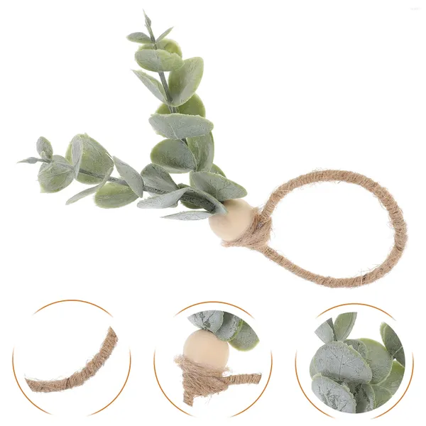 Tableau de table Eucalyptus Ringue de serte de verdure de verdure de fermeture Boho Leaf pour le mariage