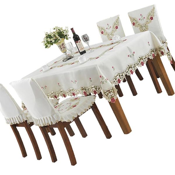 Nappe de table Style européen broderie Simple Rectangle couverture maison Banquet fête d'anniversaire nappe