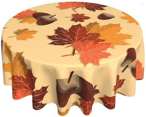 Nappe de table ronde en forme de noix et de récolte d'automne - Couverture circulaire décorative pour salle à manger, mariage, vacances