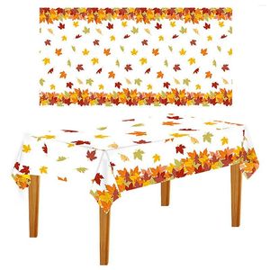 Table de feuille de table en tissu de feuille d'automne Couverture en plastique d'automne en érable pour les décorations de fête de Thanksgiving 4.5x